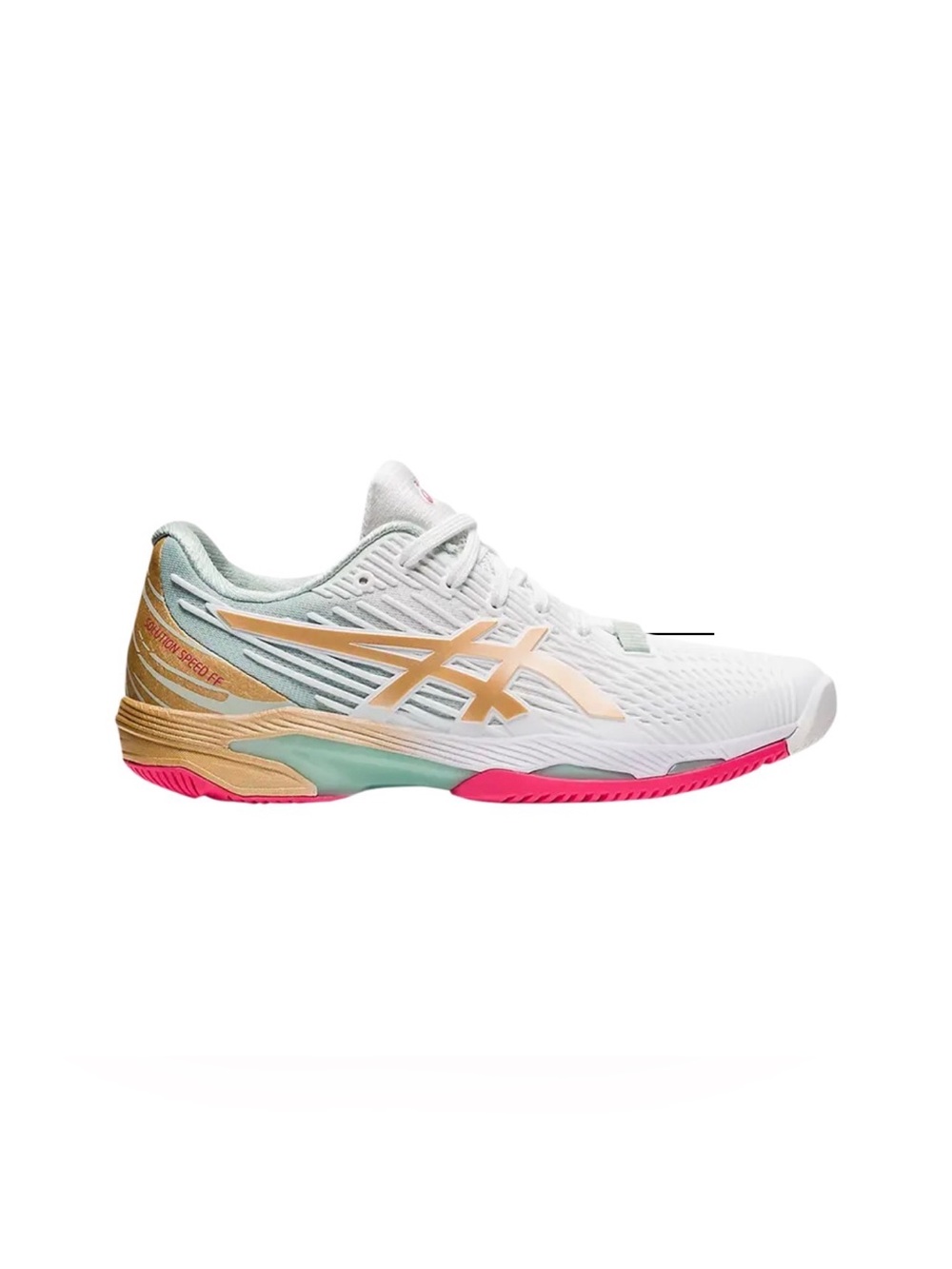 ASICS women’s solution speed FF 2 LE white champagne sneakers size 11.5